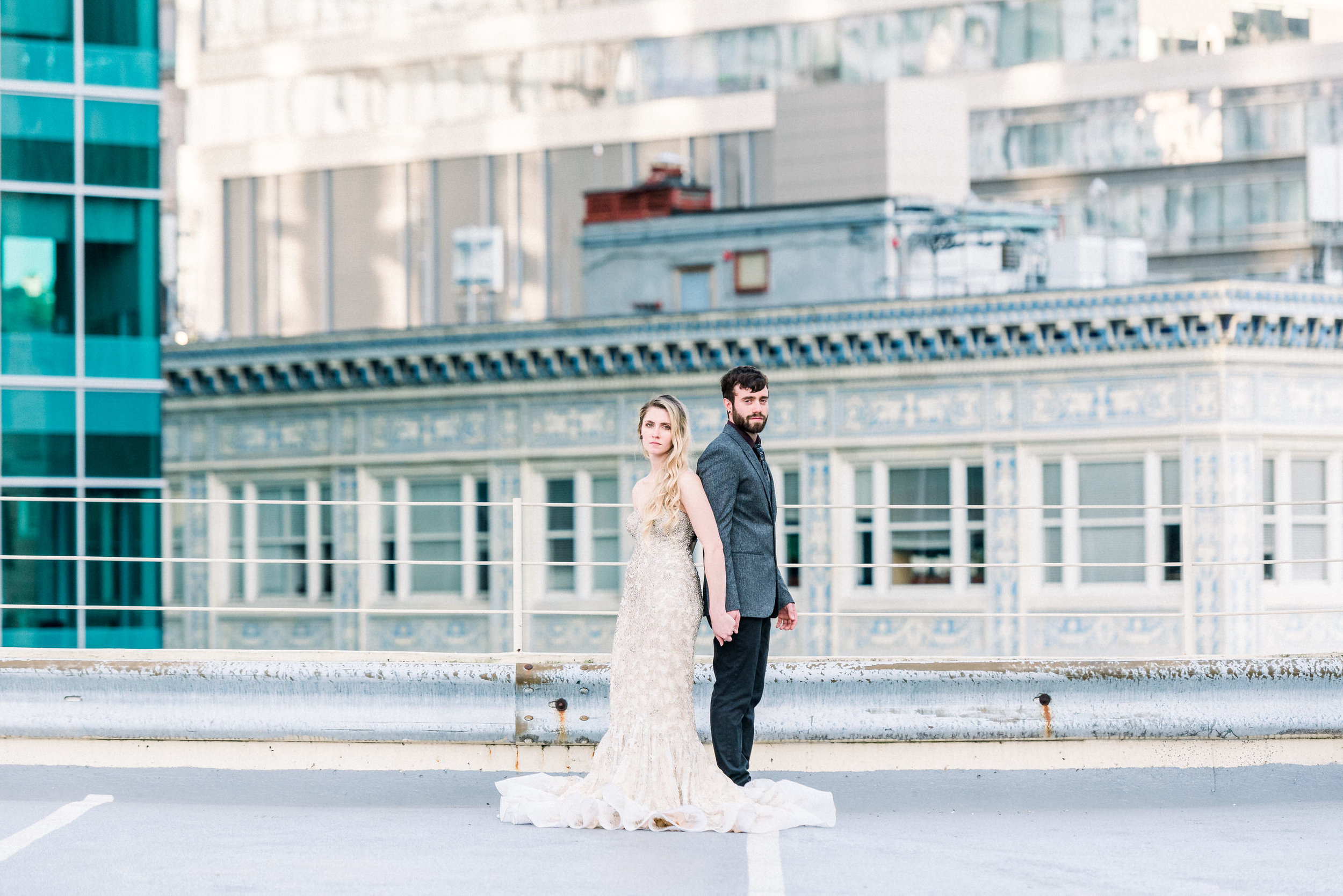 Downtown Pittsburgh Rooftop Engagement Session