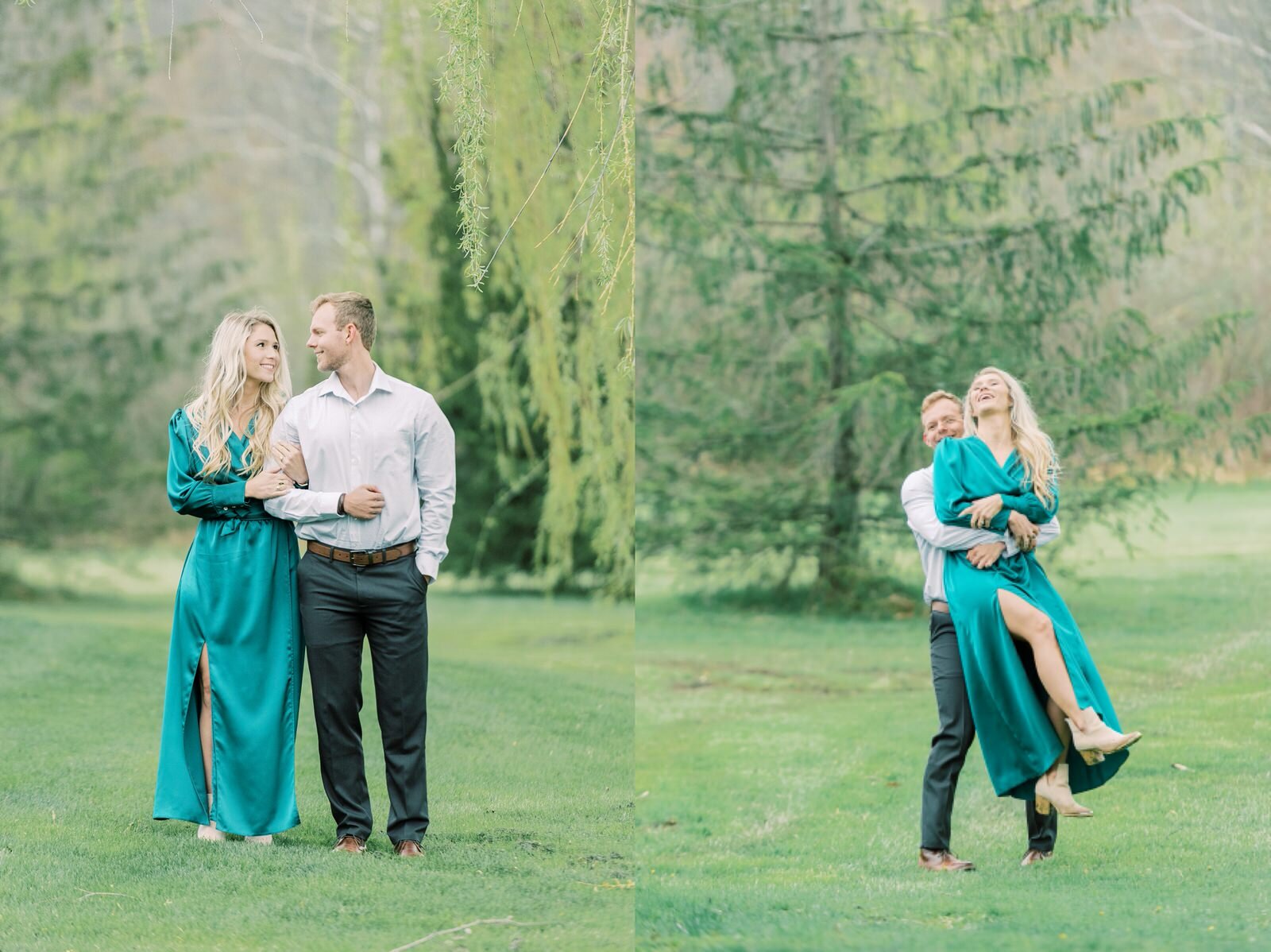  Couple spins around for outdoor engagement photos in westmoreland county.  